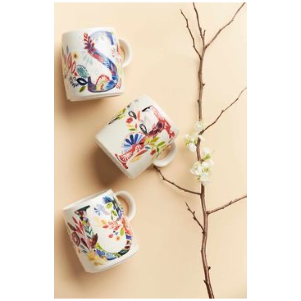 Anthro “Petal Palette Monogram Mug” - Picture 9 of 11